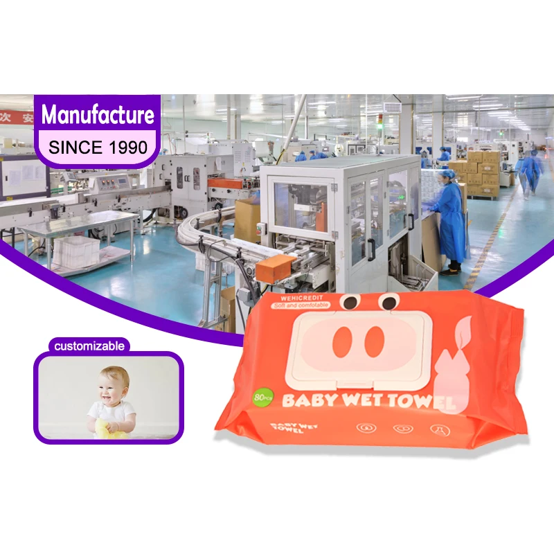 WeHicredit wholesale OEM Organic Cotton Wipes 150Pcs Baby Cotton Dry Wet Wipe huggies water Sensitive Baby Wipes