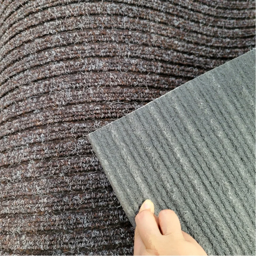 Anti Slip Latex Backing Ribbed Stripe Gold Sluice Rugs Carpet Gold Wash Rug Gold for Mali Africa Market