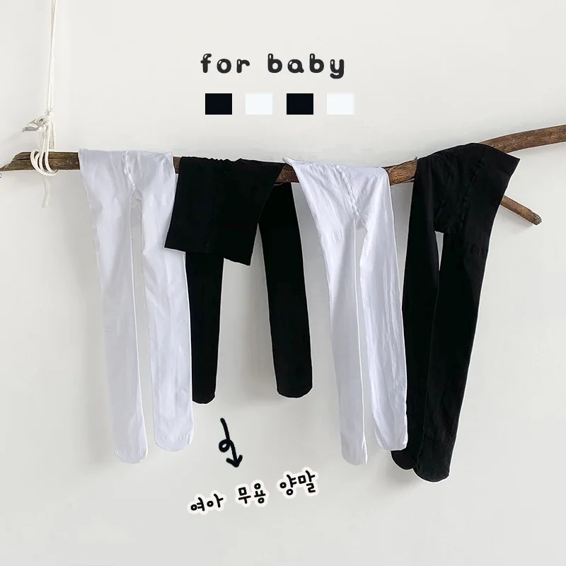 2021 high quality new white black girls leggings children dance show pantyhose