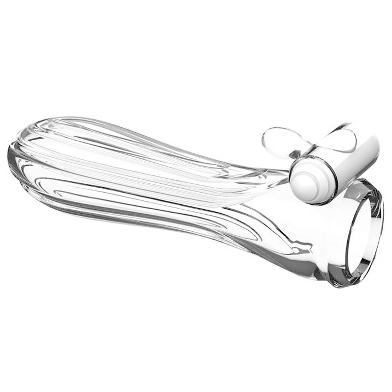 Crystal Vibrating Cock Sleeve Penis Extension Condom