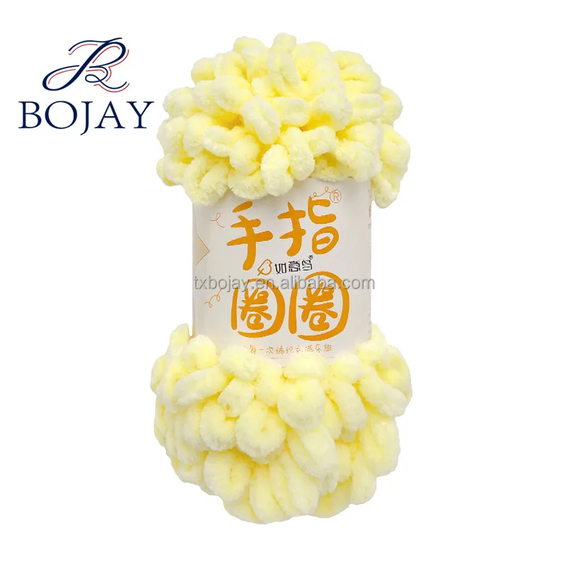 Bojay 2022 New Arrival,  100% Polyester Chenille Yarn with Various Colors, Chunky Fine Finger Loop Yarn for Hand Knitting