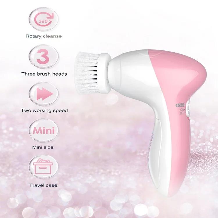 TOUCHBeauty handheld electric facial cleansing brush home use personal care facial cleanser pink color deep cleansing