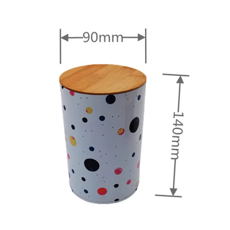 Custom printing food packaging tin box tin container metal tin can with bamboo lid for packing candies chocolate snacks cakes