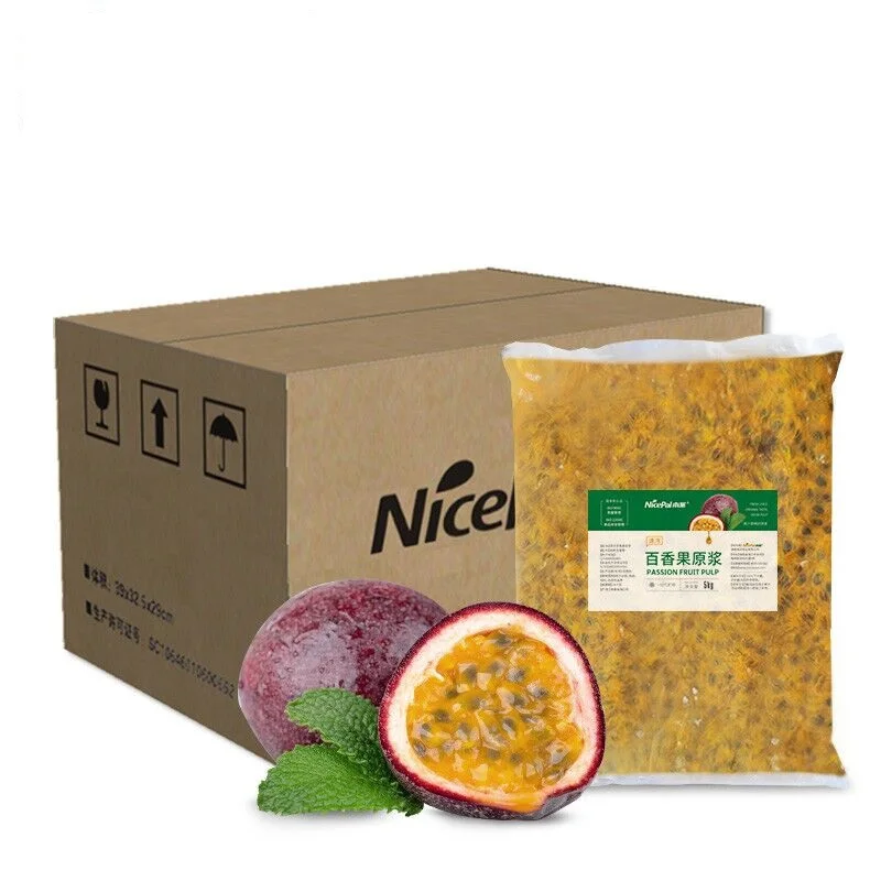 Factory bulk supply no additives pure quick frozen passion fruit juice pulp  from BRC factory