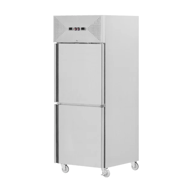 Top Quality Air-cooled Dual Fridge Freezer Commercial 2-door Double-temperature Design Stainless Steel Refrigeration Equipment