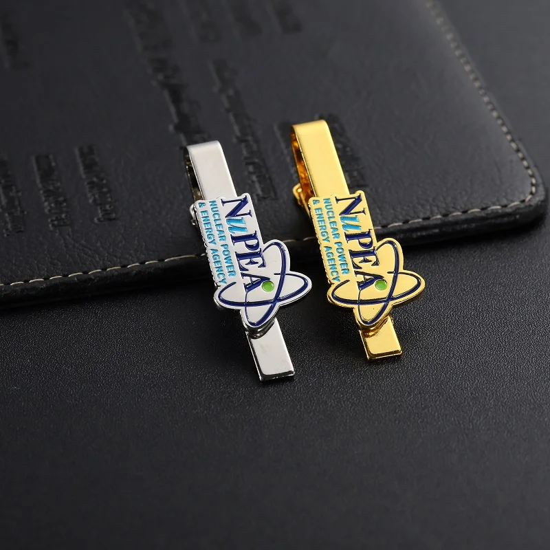 Factory Custom Made Tie Clip Soft Enamel Pin Gold Silver Business Tie Clips Men Casual Shirt Metal Tie Clips Pins
