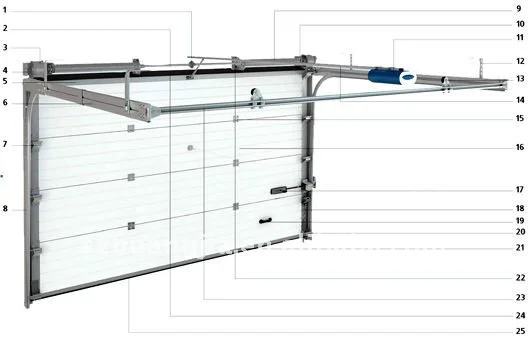 Motorized Overhead Sectional Sandwich Panel Garage Door for Villa Steel Graphic Design Storm Doors Modern Aluminum Alloy Hotel