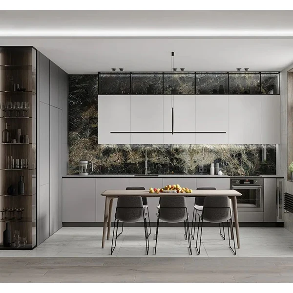 New Model Cabinet European Style Kitchen Made in China Modern 3D Design Graphic Lazy Susan Storage Drawer SLIDE