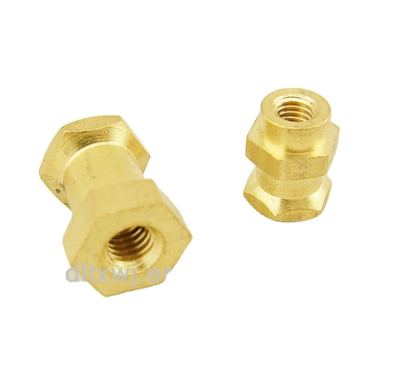 Латунная гайка с двойным шестигранным отверстием круглой формы