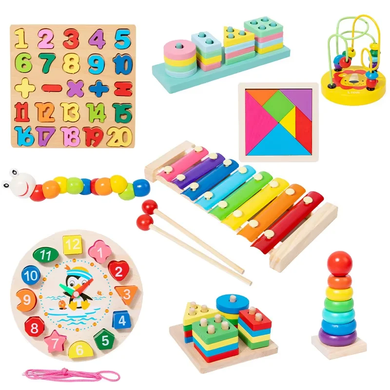 Intellectual Cartoon Animal Figure Clock Match  Musical Games Development Educational Sets Teaching Aid Toys For Kids Boys Girls