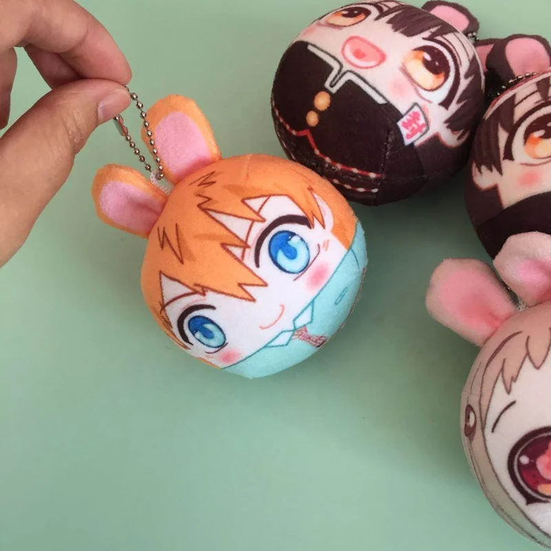 Juno Creative squishy  squeak manjuubead filling/coton filling squeaker custom round plush keychain