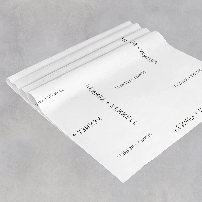 High Quality Factory Directly Supply Customized White And Black Tissue Paper With Silver Logo Small Business