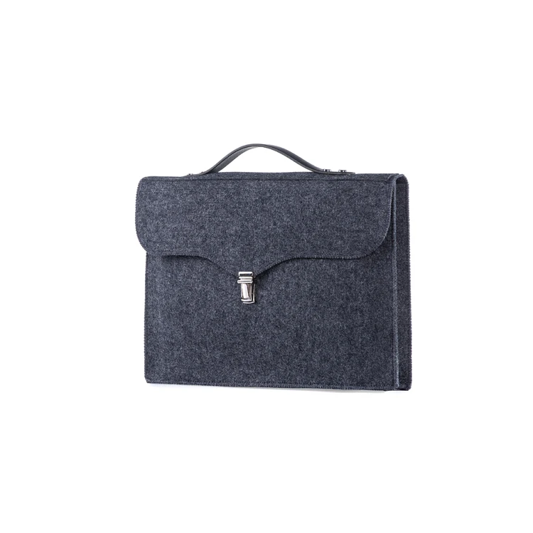 Fashion Business 15.6 inch grey felt laptop sleeve computer notebook bag carry case cover
