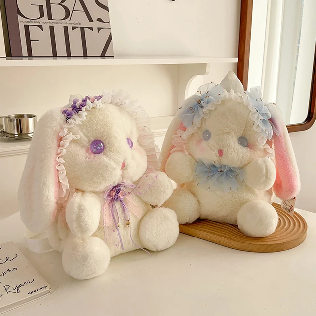 20-30cm wholesale gothic rabbit bunny plushie super soft plush toy custom stuffed animal plush figure toys for kids