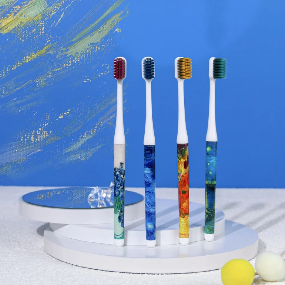Van Gogh Starry Night PBT soft bristles personalized toothbrush set