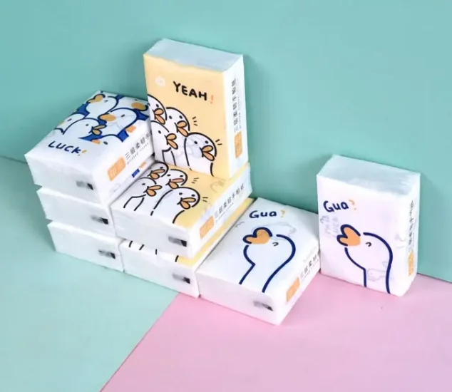 Factory supply  100% cotton bleach -free facial tissue paper/handkerchief paper/pocket paper  customized logo