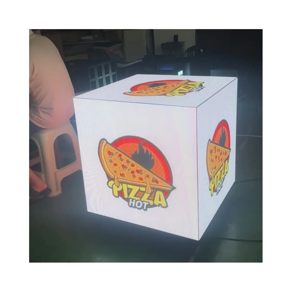 MDS P2.5 Outdoor 640*640mm 4 Faces Full Color Creative Product Flexible Module Advertising HD Video Cube Led Display Screen