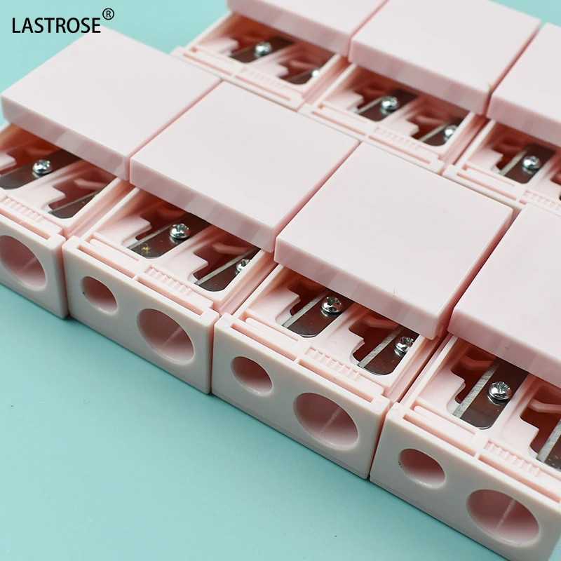Private Label Double hole mini hand pencil sharpener knife rolling Makeup Eyebrow Lip liner pencil makeup sharpener tool