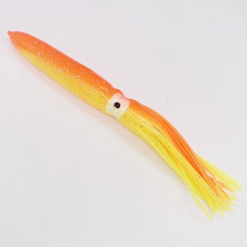 22cm Bulb Squid Lure Luminous Fishing Lures Big Game Soft Squid Skirts Octopus Trolling Fishing Lure Jigging Bait Tuna Fishing