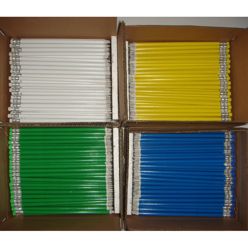 wholesale customized logo 7inches recycled Newspaper round HB pencil  with eraser  for office and school