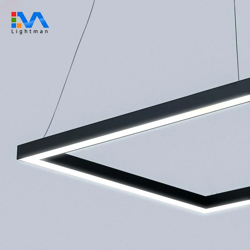 aluminum frame diy 18w 36w 40w 1200mm anti-glare dimmable suspended led office linear light