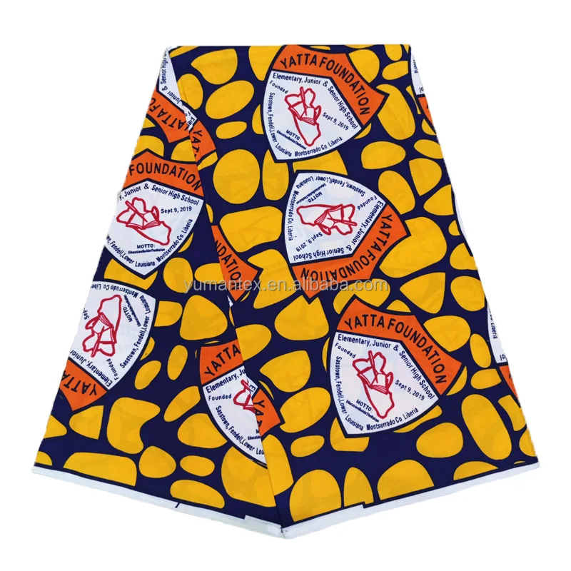 Custom Logo Double Side Print 100% Polyester Material African Wax Print Fabric Sale