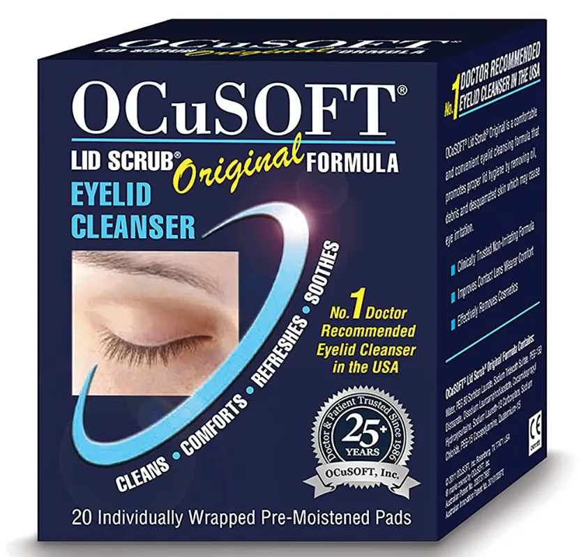 No Rinse Eyelid Cleansing Pre-Moistened Wipes For Dry Red Eyes With Gentle Rinse-Free Formula Box Individually Wrapped Wipes