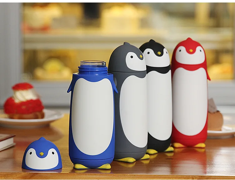 Creative Cartoon Penguin Water Bottle Easy to Use High Beauty Customized Printing Advertising Business Gift cute thermos cup