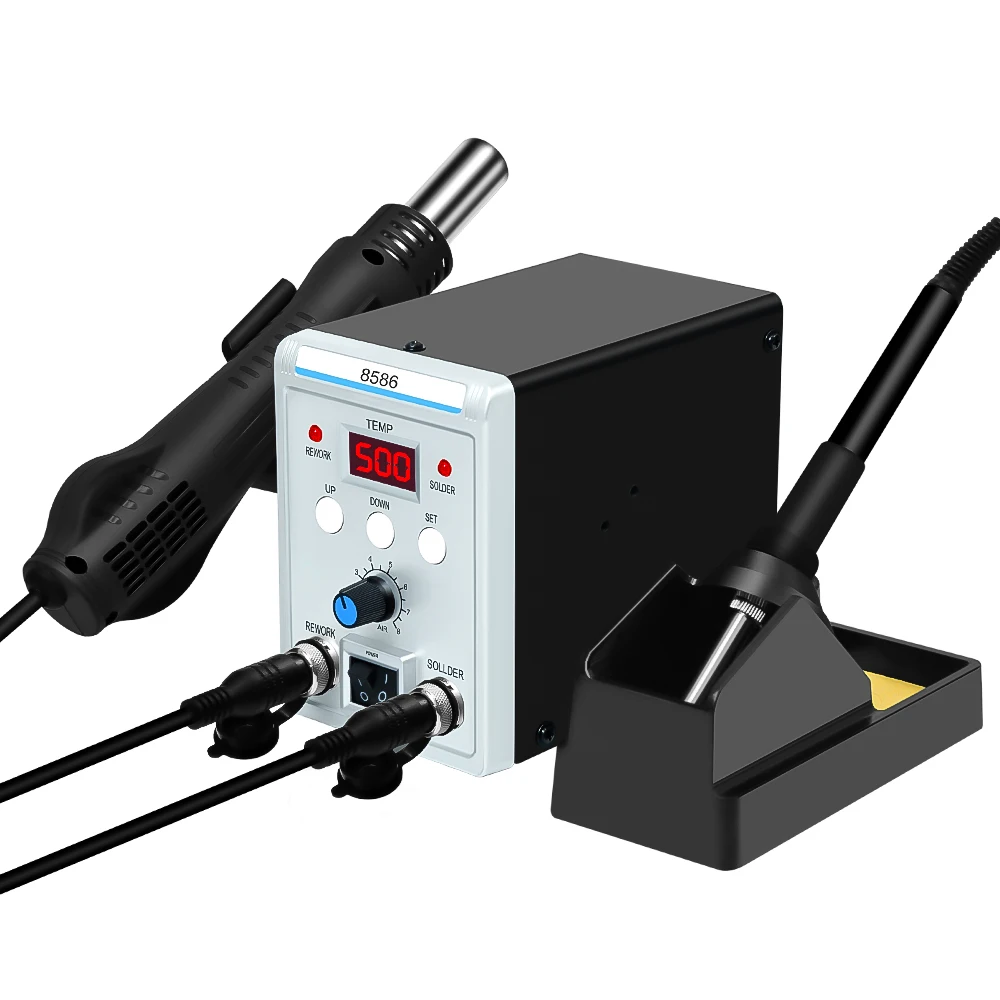 700W 2 in 1 SMD Rework Soldering Station LED Digital Display Hot Air Gun Solder Iron ESD Welding Repair Tools