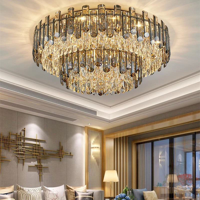 Customized Luxury large chandelier ceiling light crystal nordic ceiling lighting chandelier for living room villa hotel