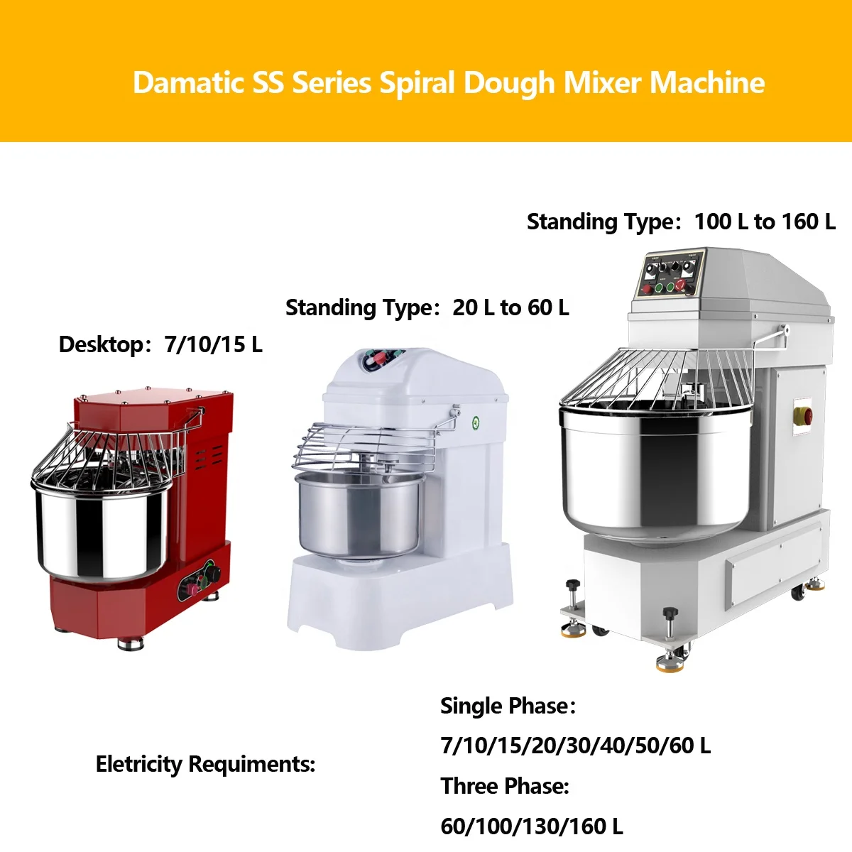 Hot sale 50KG Electric Spiral Dough Mixer Commercial Flour Dough Food Kneader For Bakery