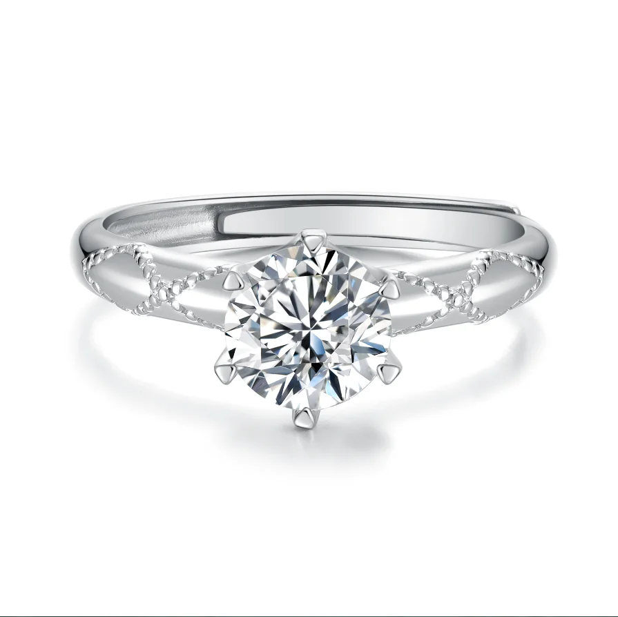 Manufacturer direct sale  925 sterling silver ring bling bling baguette diamond moissanite ring for women