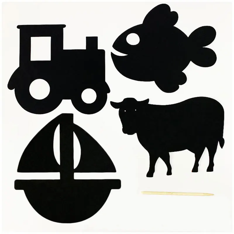 Custom Different design Children painting Magic Rainbow black Scratch Art Paper