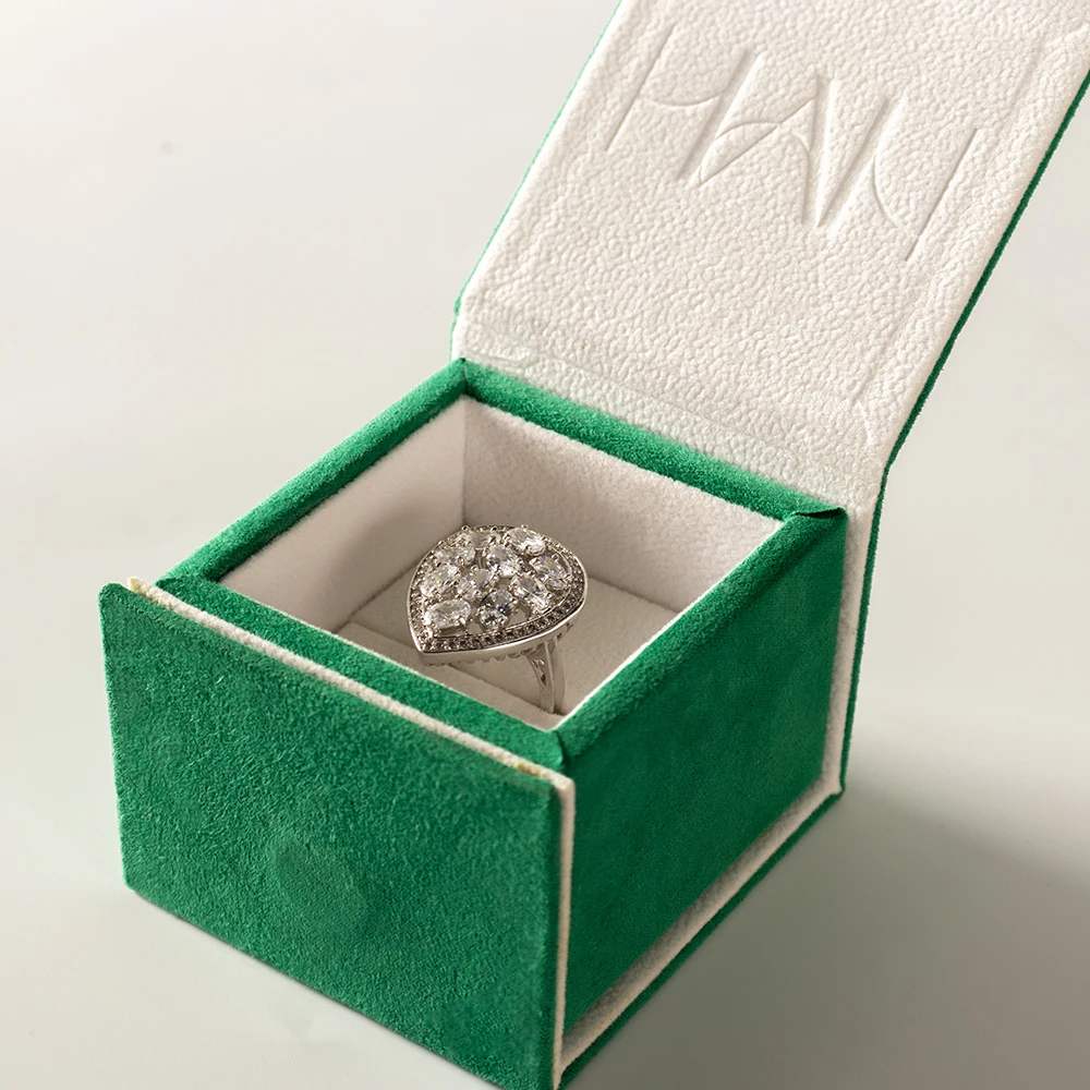 Luxury foldable magnetic closure velvet ring earring necklace jewelry watch gift packaging box with velvet insert custom logo