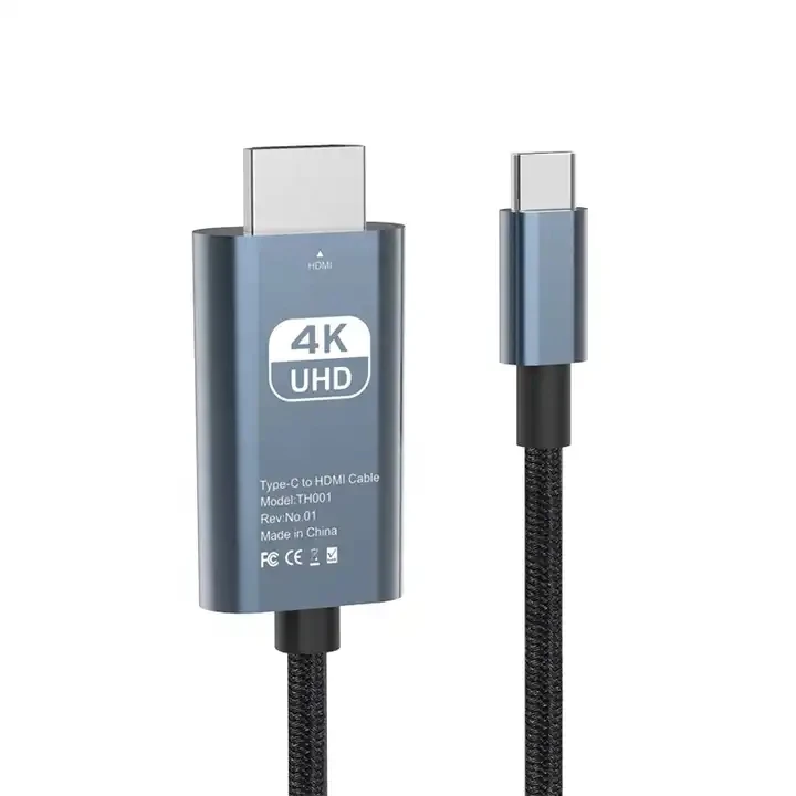 4K 60Hz USB C-to-HDTV video and audio braided cable is suitable for MacBook pro, iPad, and TYPE-C interface phones