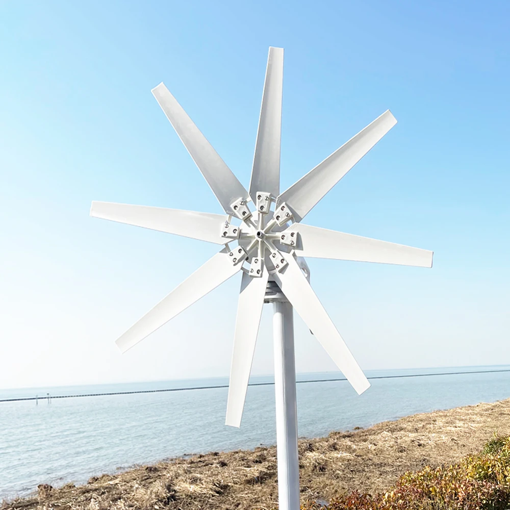 China Factory Low Wind Speed Start 2000W 2kw Horizontal Wind Turbine Generator 12V 24V 48V Windmill With MPPT Charger Controller