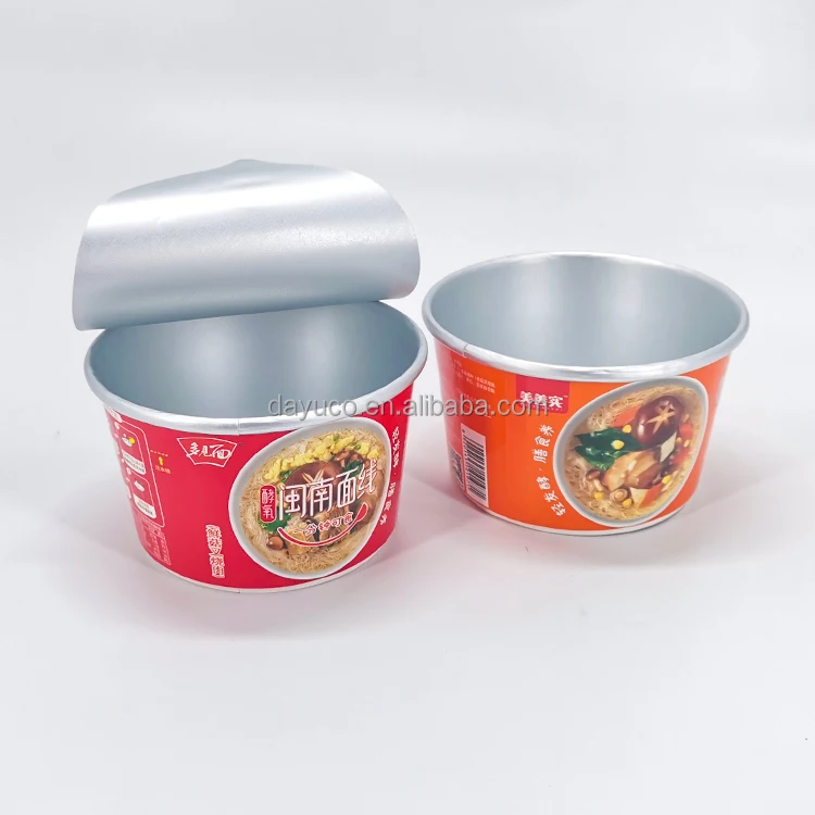 Custom printed disposable paper cup soup bowl packaging with sealing film for instant noodles