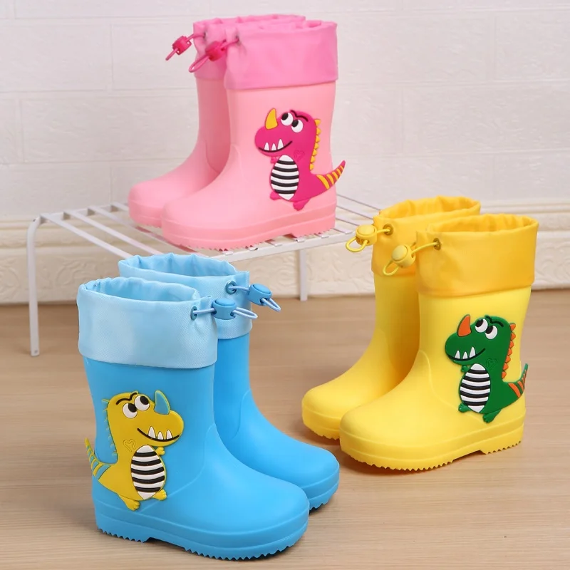 Amazon hot selling Children Rain boots cute  cartoon waterproof garden shoes non slip rubber  Rain boots