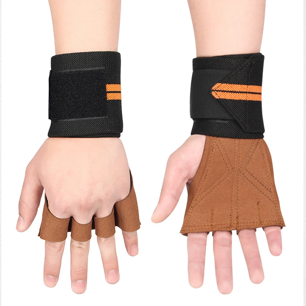 GYM Microfiber Hand Grips Weight Lifting Gloves for Barbell Pull Up Workout Bodybuilding