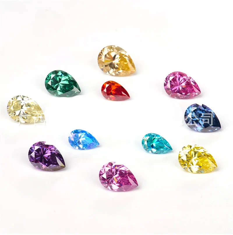 Factory Wholesale Pear VVS Champagne Yellow Lab Moissanite Diamond