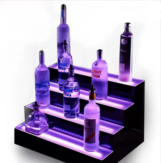Wholesale  High quality transparent PMMA holder rack LED Acrylic display stand With base for Bar