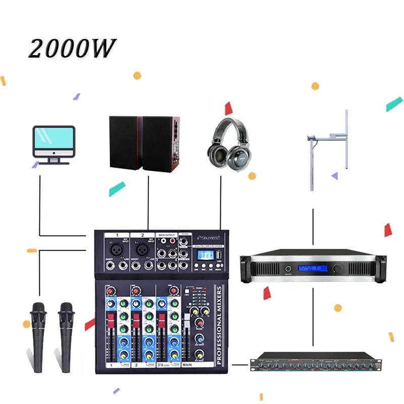 2KW 2000W FM Broadcast Transmitter + Dipole FM Antenna+RF Cable, Mixer, Microphone ,Audio Processor For Radio Station Packages