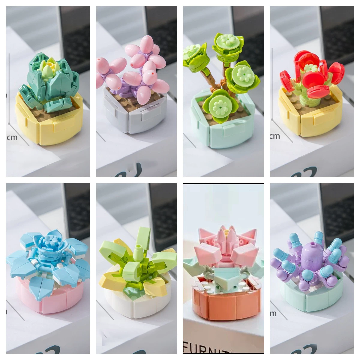 2024 Hot Sale Succulent Pots Bricks Toys Lucky Mini Flowers 32 Types Building Block Sets For Kids