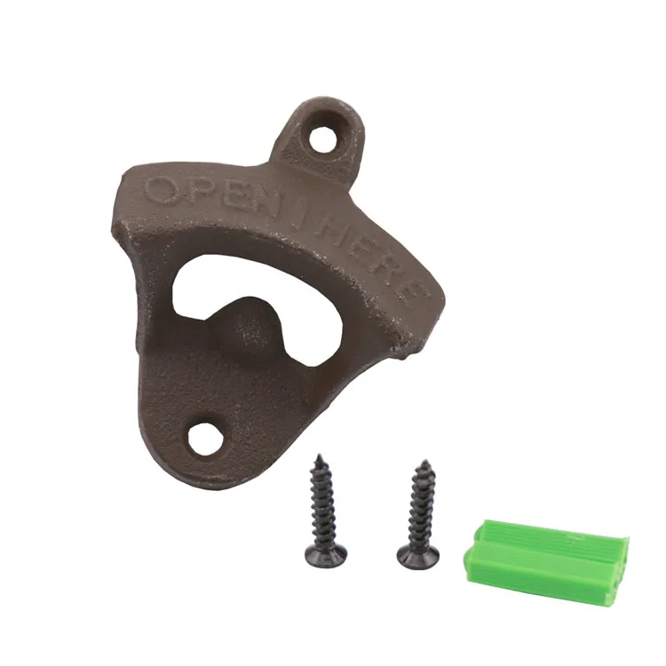 Vintage Antique Iron Cast Wall Mounted Beer Bottle Opener Kitchen Tools Hanging Beer Opener