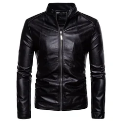 Fashion Designs Boys Classic Biker Jacket Motorcycle Pu Faux Leather Jacket for Mens blazer masculino slim fit Leather Coat