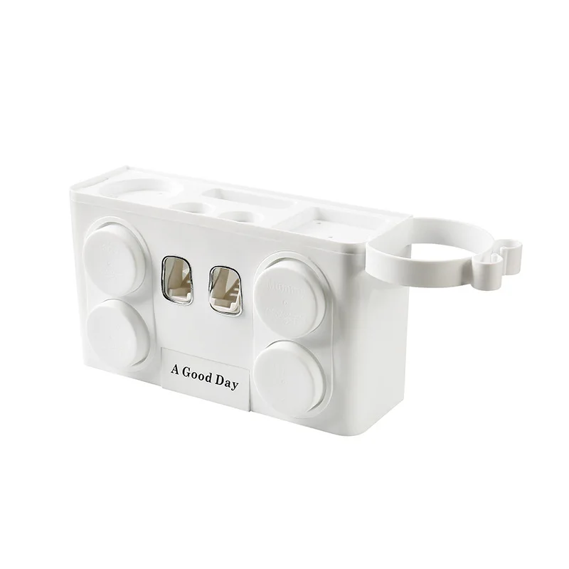 2020 Auto Bathroom Wall Mount Automatic Ecoco Squeezing Toothpaste Dispenser with Toothbrush Holder for Kids