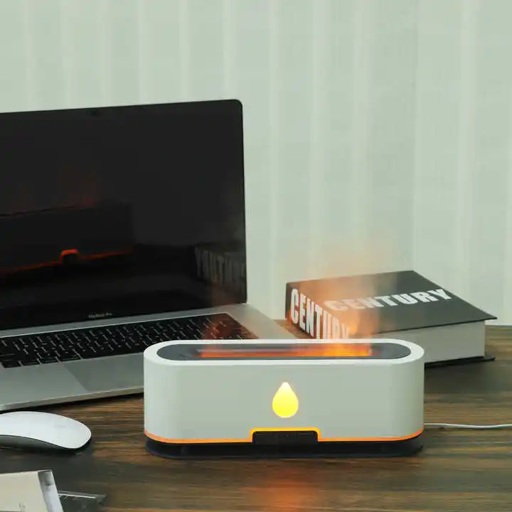 Upgraded 7 Color Essential Oil Diffusers Volcano Humidifier Quiet Flame Diffuser