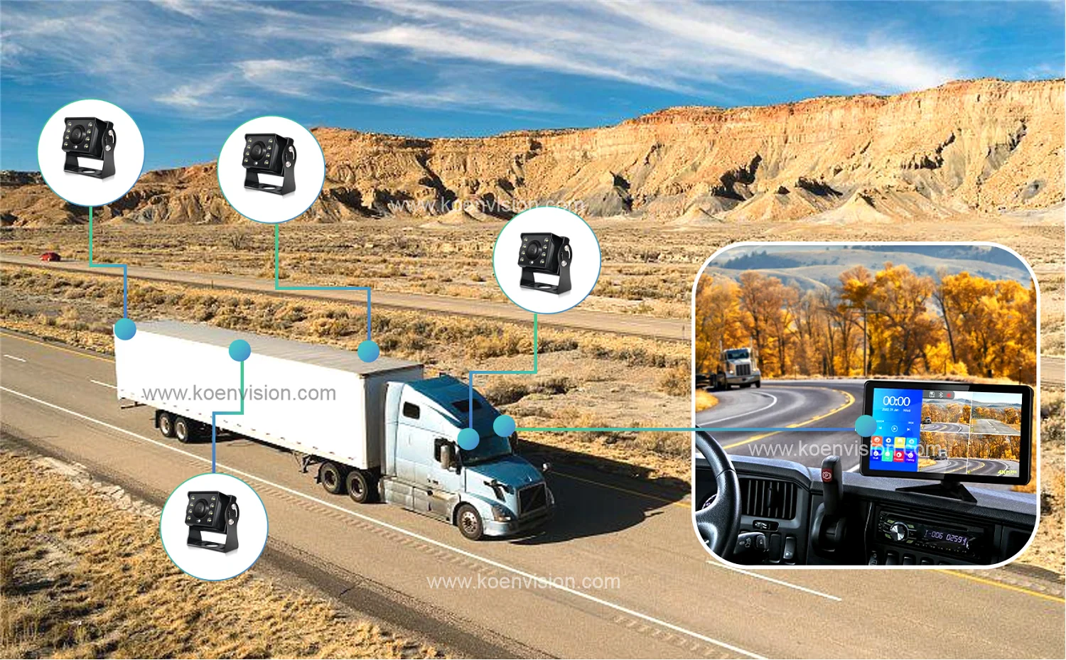 10.36 Inch Bus Monitor AHD Rear View Car Camera 4k Reverse Aid Safety System Car Rearview Mirror Touch Screen Truck Monitor