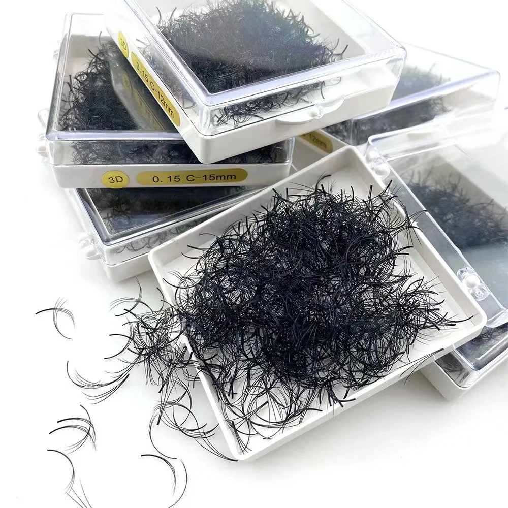Long Stem Premade Fans Stock 12D Premade Volume Fan Eyelash Extension 20D Wispy 0.03 0.05 0.07 C D Loose Pre Made Fans Lash