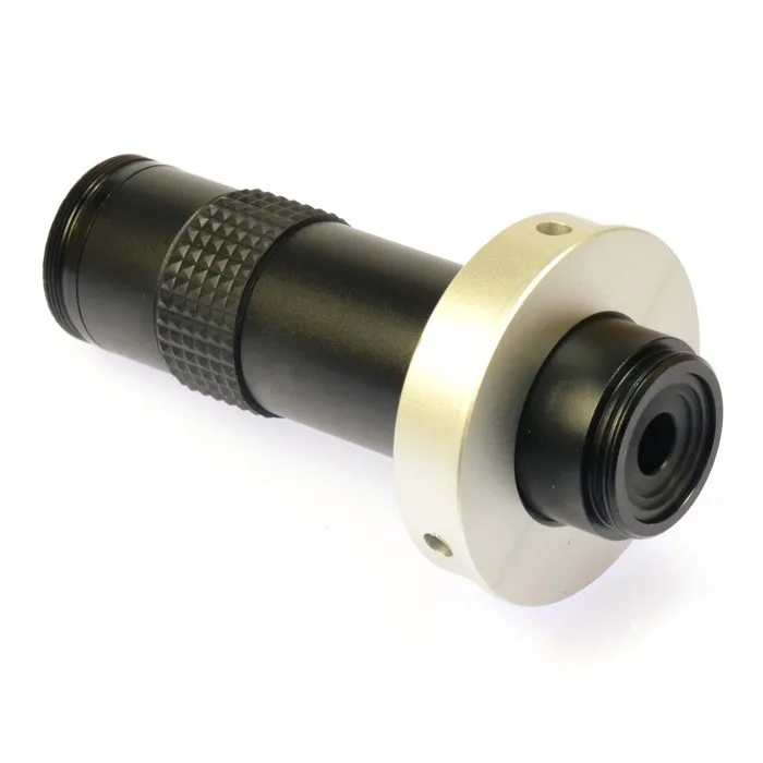 120X Zoom Lens Industrial Vision Lens C-Mount Glass Lens with 50mm Ring Adapter for Industrial Digital Microscope Camera